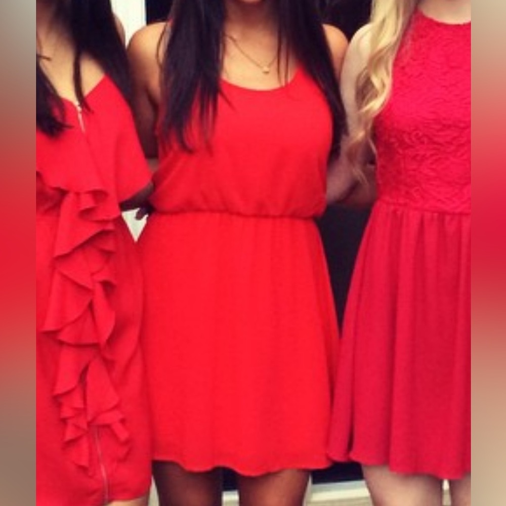 Vibrant Red Sleeveless Dress